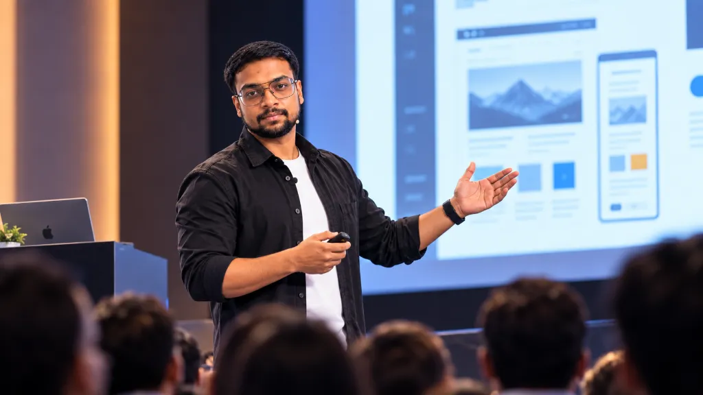 Bharathan.P teaching the Freelancing Course in Chennai