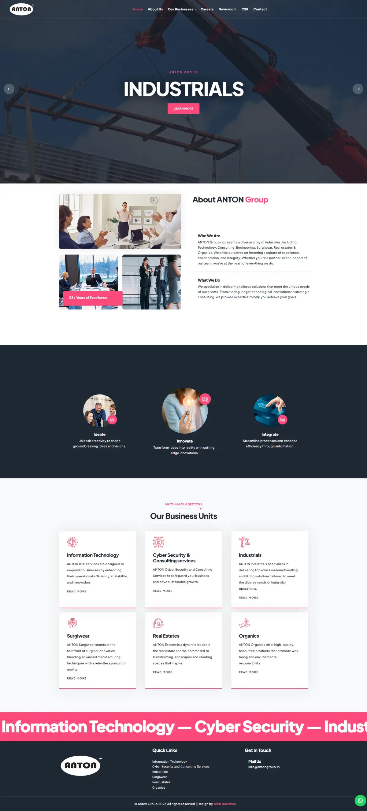 Anton Group website, full-page screenshot