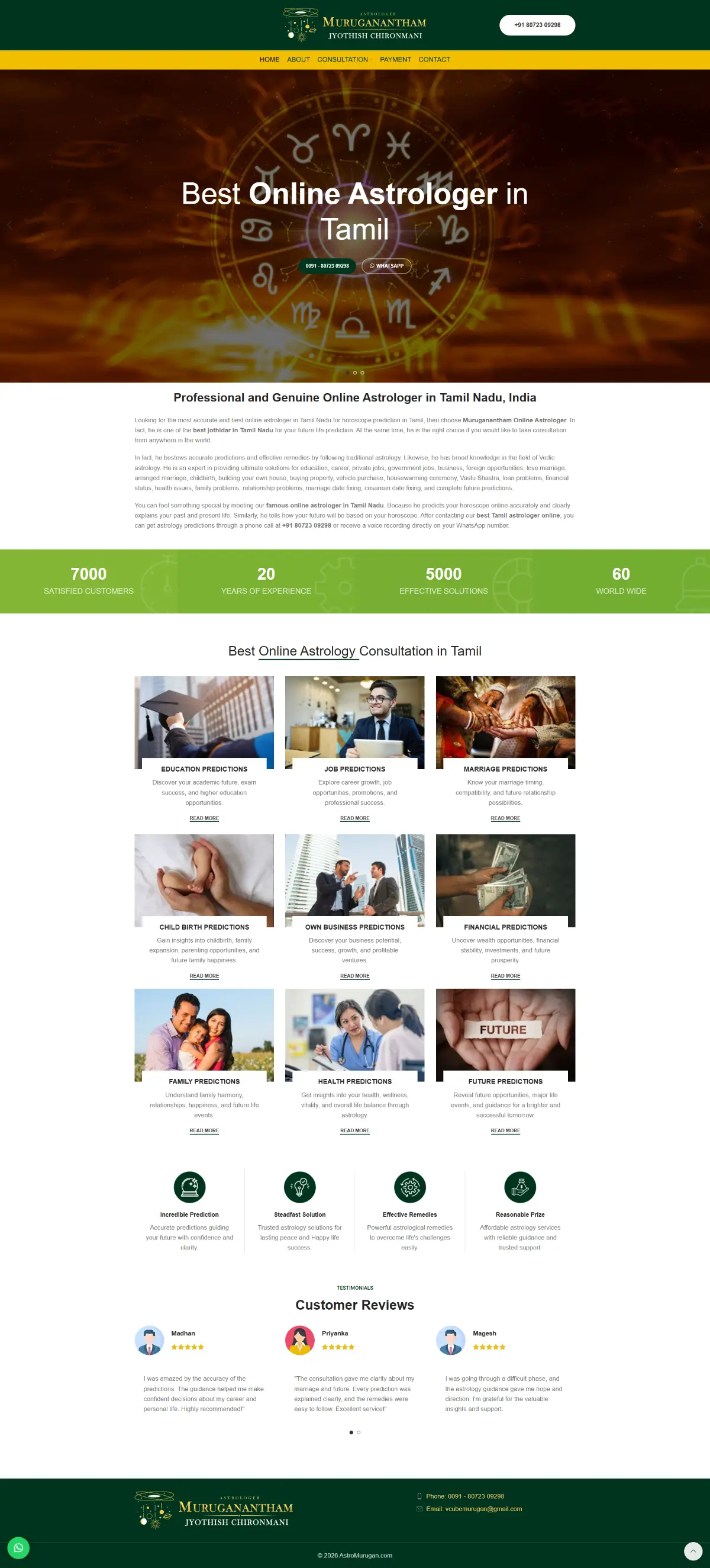 Astro Murugan website, full-page screenshot