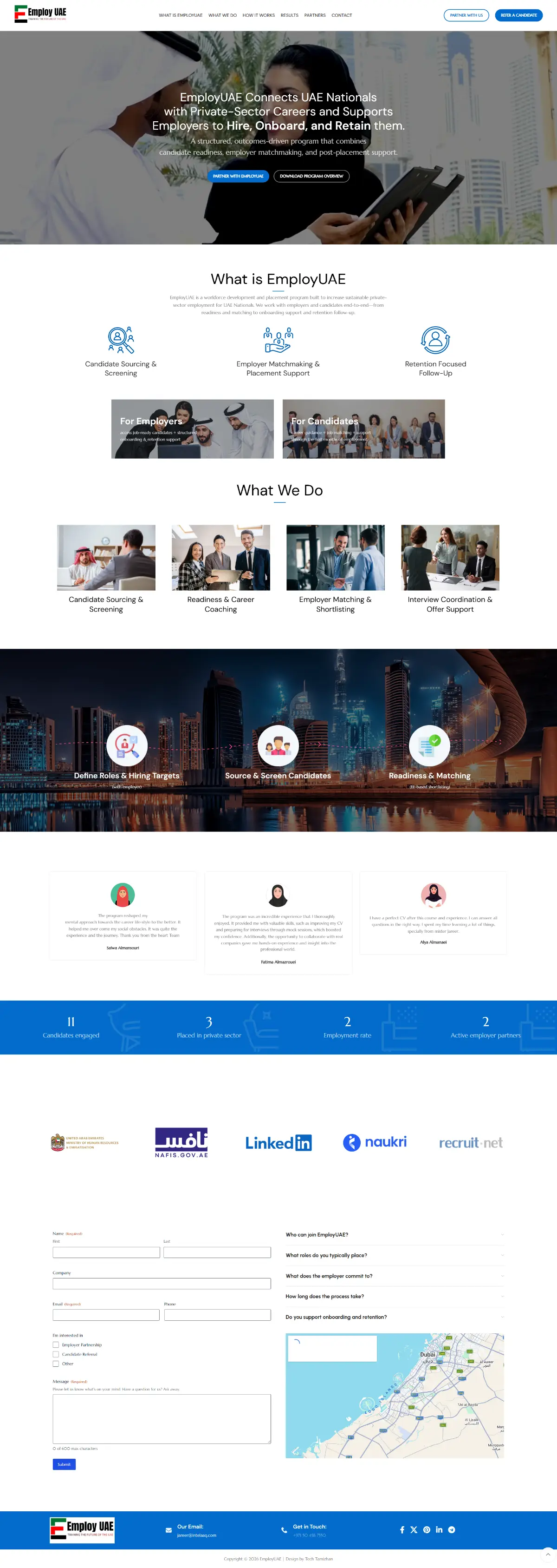 EmployUAE website by Bharathan, full-page screenshot
