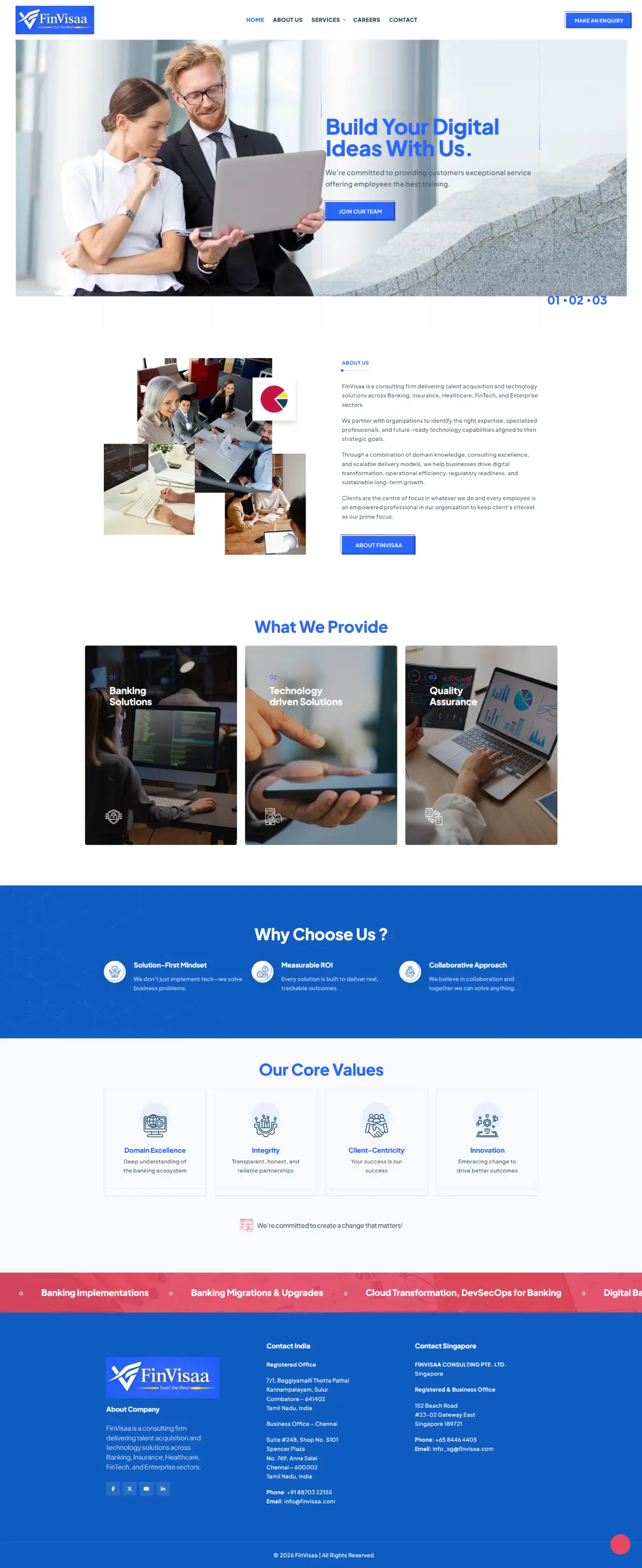 FinVisaa website, full-page screenshot