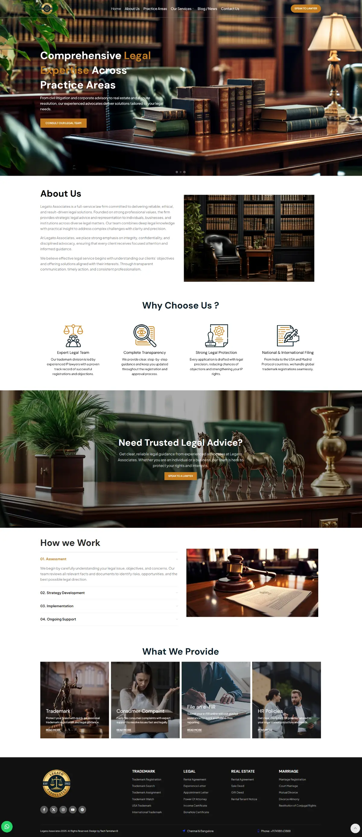 Legato Associates website, full-page screenshot