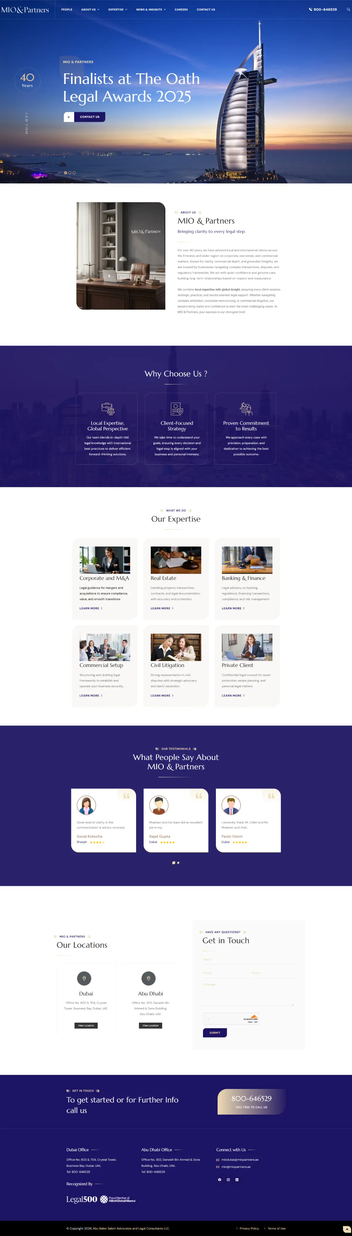 MIO & Partners website by Bharathan, full-page screenshot
