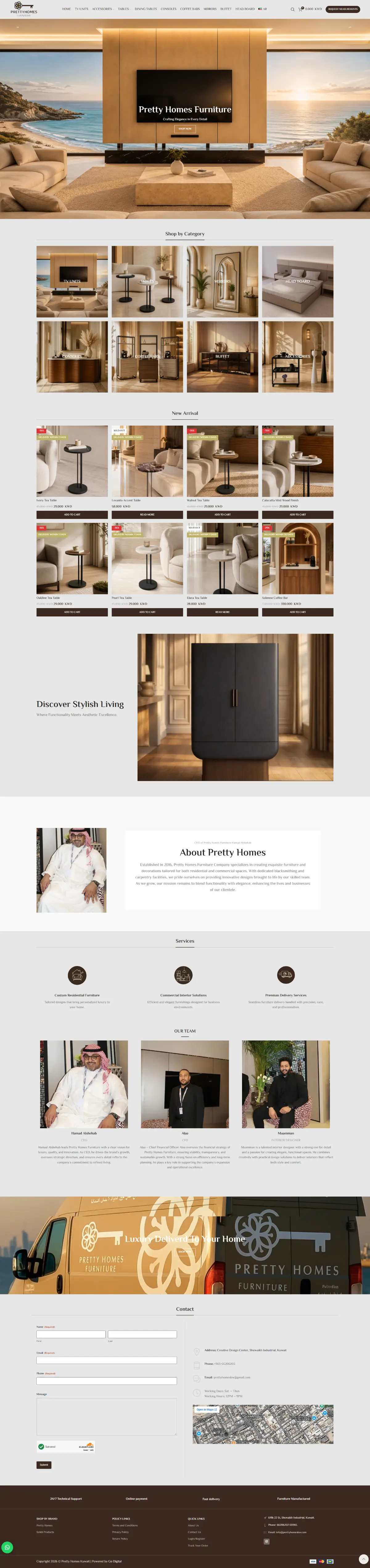 Pretty Homes website, full-page screenshot