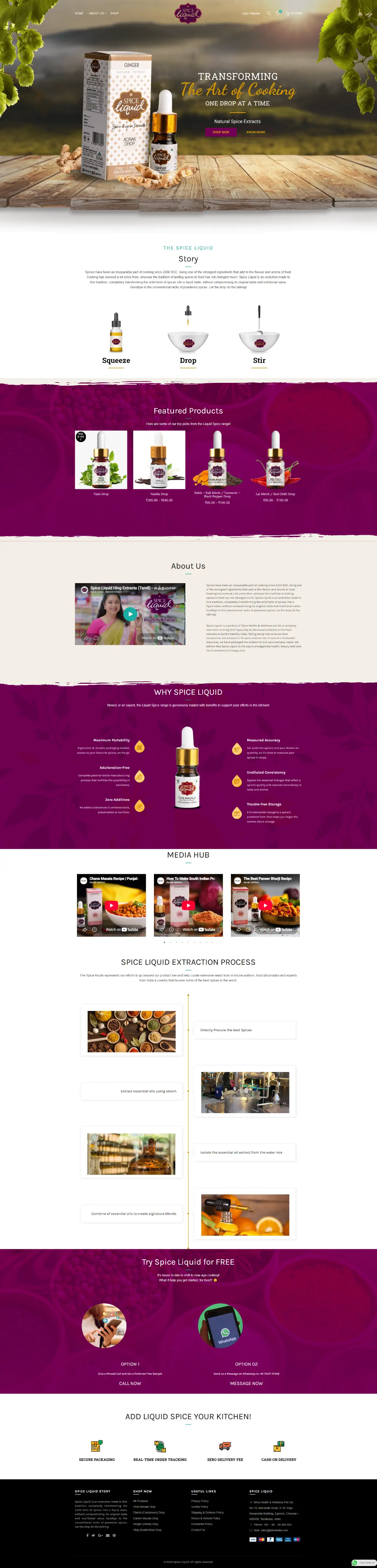 Spice Liquid website by Bharathan, full-page screenshot
